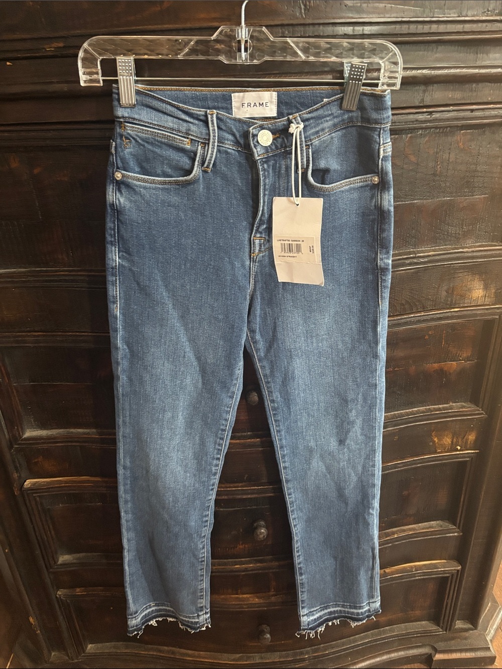 Frame Denim Le High Straight Jeans in Medium Blue size 26 NWT
